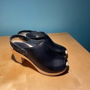Sven peep toe sling back clog